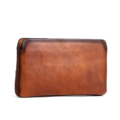 メンズクラッチバッグ牛革本革製実用レトロカジュアル男性バッグ