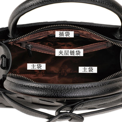 気質本革レディースバッグおしゃれ字母柄ハンドバッグ通勤大容量ショルダーバッグ何とでも合うハンドバッグ.カバン