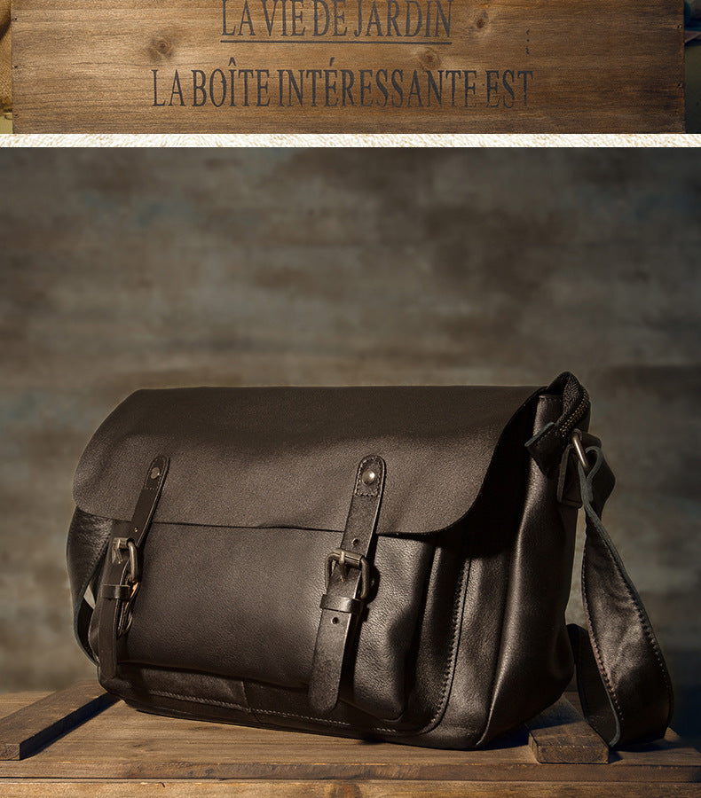 メンズメッセンジャーバッグ韩国ファッションカジュアル手作り牛皮本革製男性斜めがけショルダーバッグ