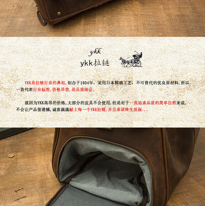 メンズ旅行かばん 大容量 牛革 クレイジー・ホース 手作業 レトロ 斜めがけ手提げかばん ファッション男性用荷物かばん