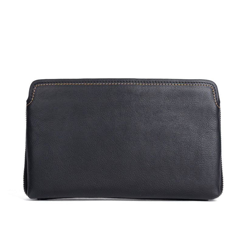 メンズクラッチバッグ牛革本革製実用レトロカジュアル男性バッグ