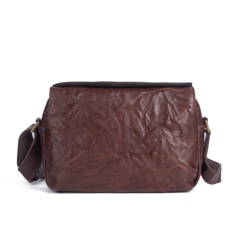 メンズショルダーバッグ牛革本革製レトロ男性斜めがけバッグ