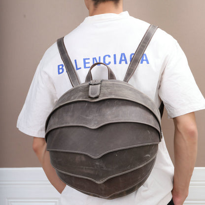 メンズリュック牛革本革製クレイジー・ホース個性ファッションビートルズカジュアル男性用旅行かばん