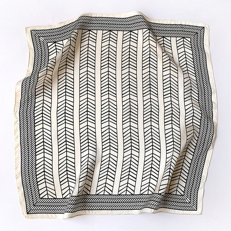 シルクスカーフエレガントな気質小さなスカーフ高品質幾何柄装飾スカーフレディース