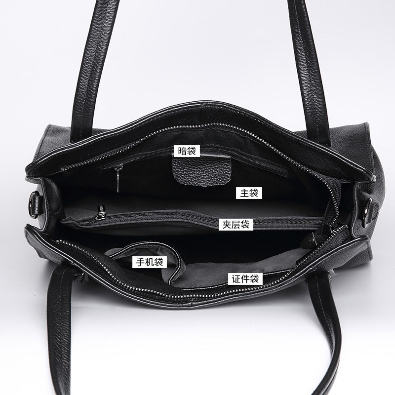 レディースバッグおしゃれ本革大容量トートバッグ牛革シンプル大きなバッグエレガントショルダーバッグ.ポシェット