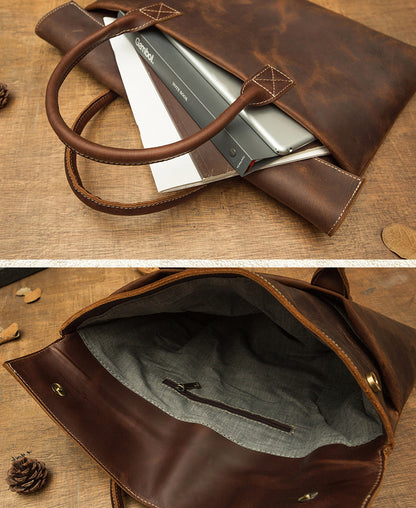 メンズ手提げかばん ハンドバッグ 手作業 韩国ファッション 牛革本革製 カジュアルビジネス用ブリーフケース薄型パソコンバッグ