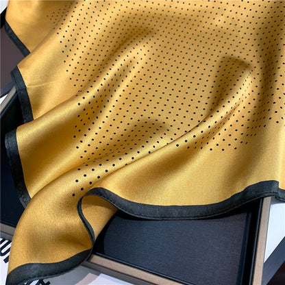 シルクスカーフドット柄小さなスカーフ女性気質ファッション通勤何とでも合うスカーフ