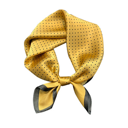 シルクスカーフドット柄小さなスカーフ女性気質ファッション通勤何とでも合うスカーフ