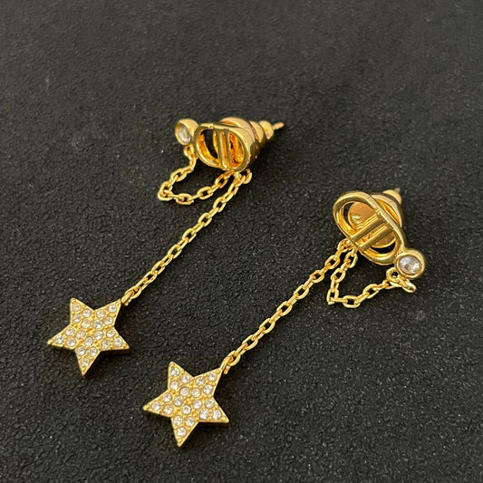 イヤリングほしがたペンダントキュービックシャシロングピアス