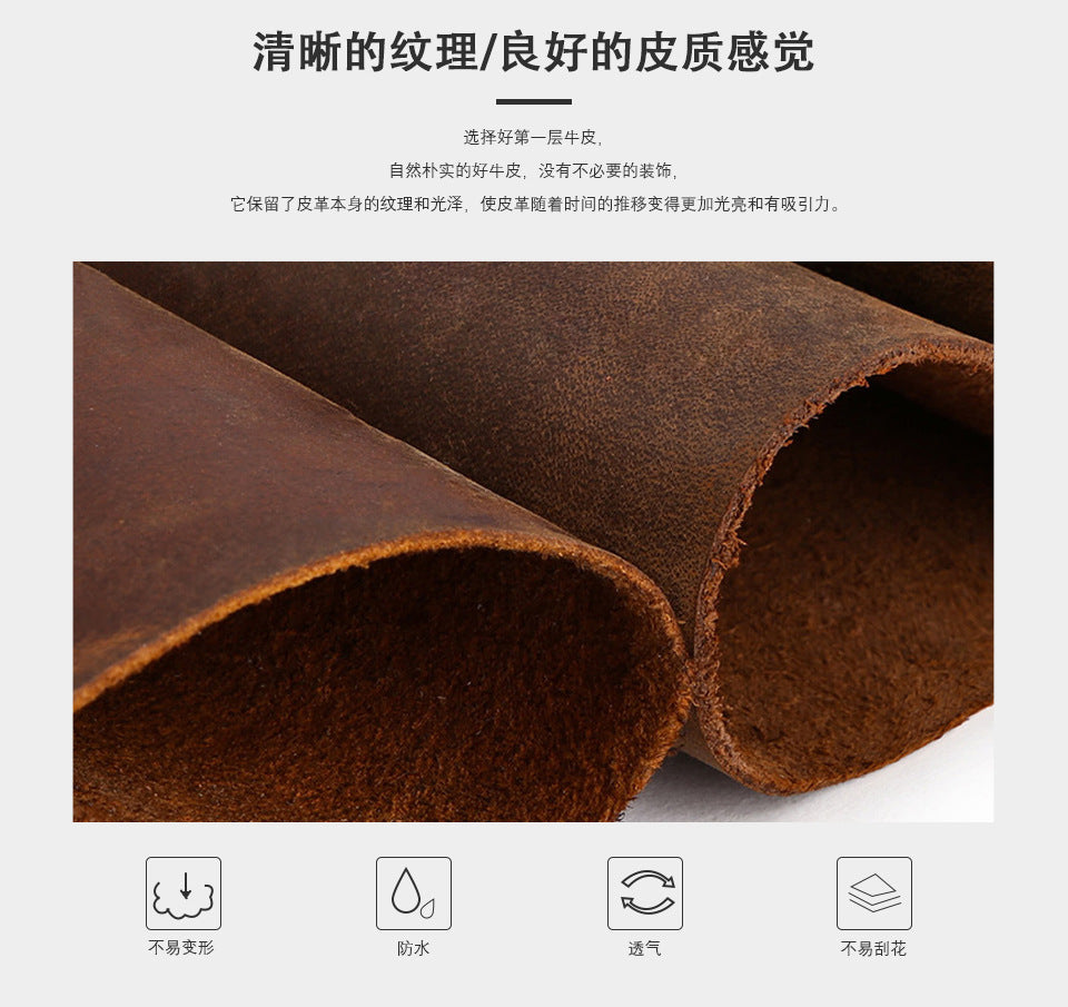 メンズ斜めがけバッグ牛革本革製レトロ男性用ショルダーバッグ