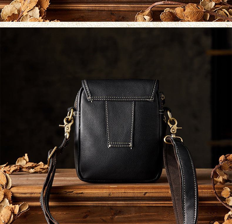 メンズショルダーバッグ 牛皮 手作りカジュアル スポーツ スマホポーチ男性用斜めがけバッグ