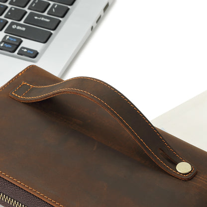 メンズ長財布牛革大容量レトロシンプル男性用ウォレット