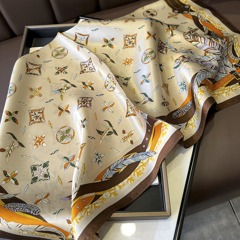 シルクのスカーフプリント柄シルクファッション高品質気質スカーフ