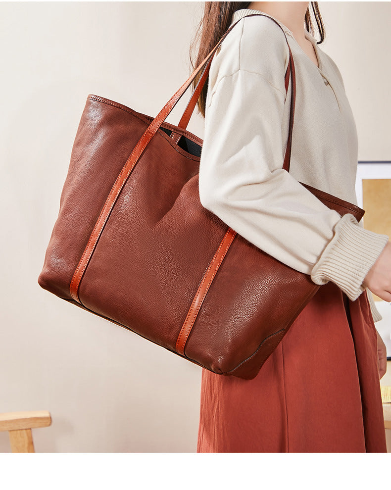 本革レディースバッグレトロわきの下バッグ大容量牛革トートバッグ大きなバッグショルダーバッグ.ポシェット