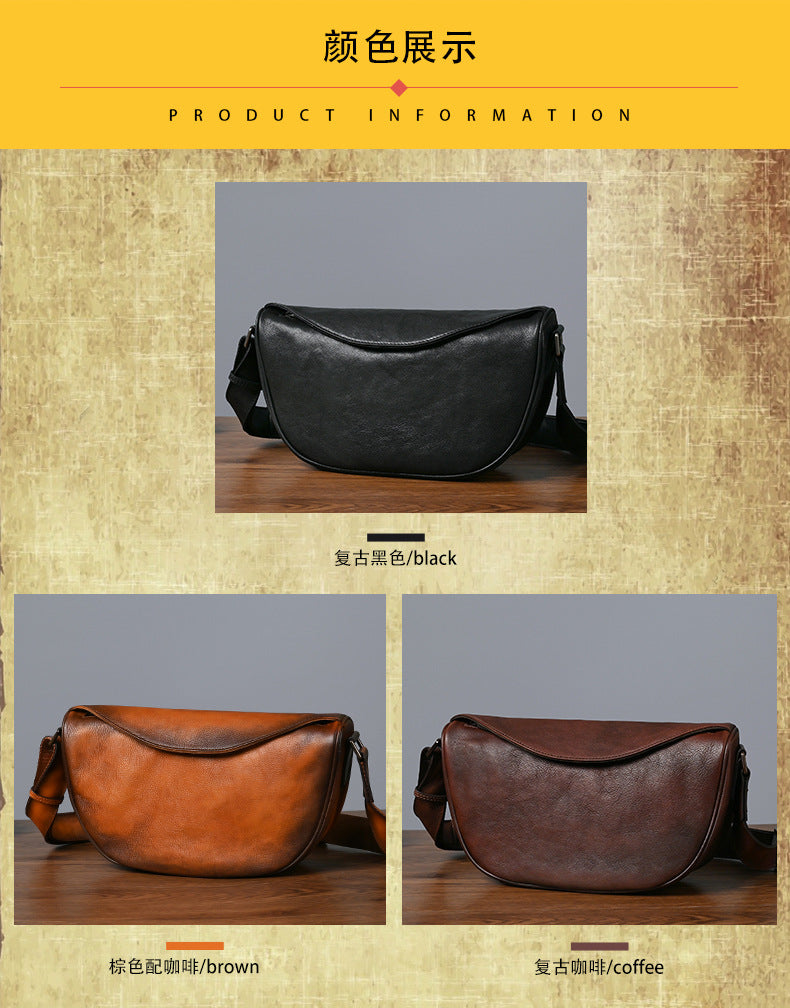 メンズショルダーバッグ牛革本革製カジュアルビジネス男性用斜めがけバッグ