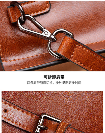 本革レディースバッグ牛革ハンドバッグレトロトートバッグ 大容量カジュアルシンプルショルダーバッグハンドバッグ.カバン