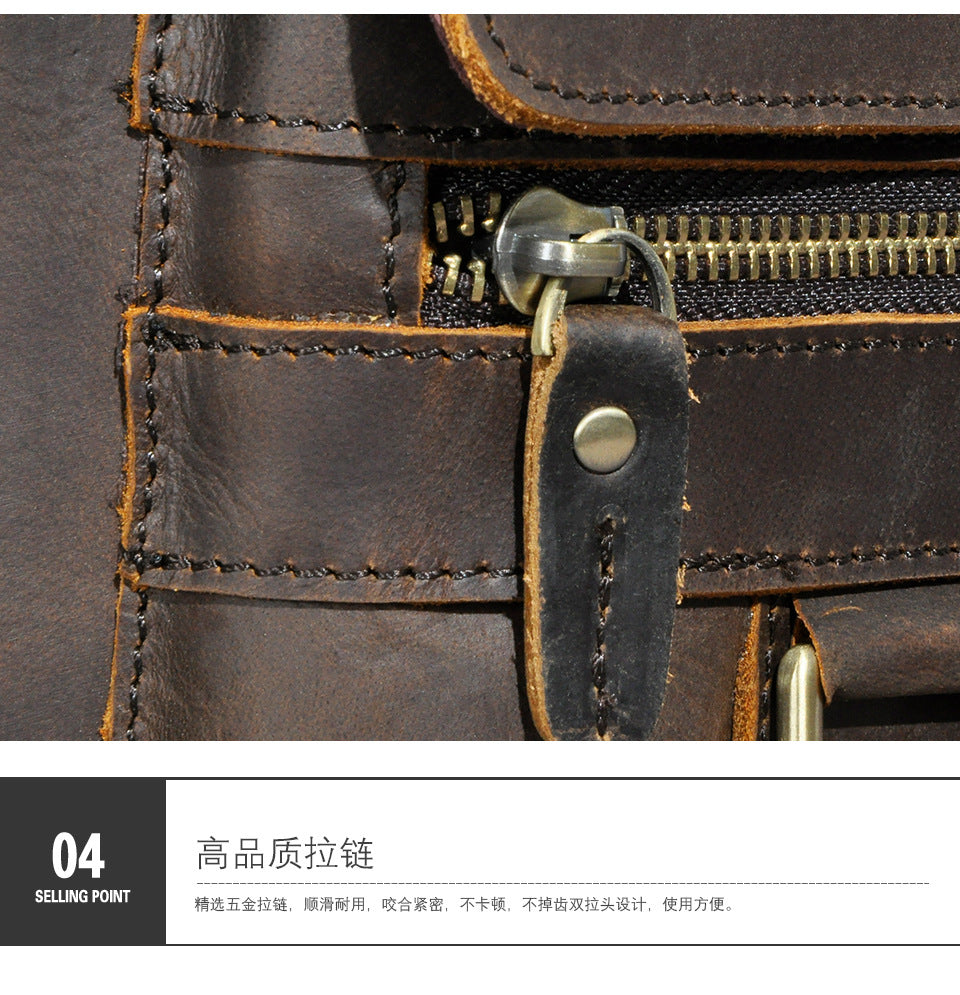 メンズショルダーバッグ牛革本革製レトロアウトドア旅行 男性用斜めがけバッグ