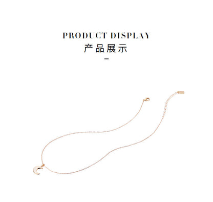 AJIDOUきらきら星月彩貝ネックレスシンプル気質個性鎖骨チェーン贈り物