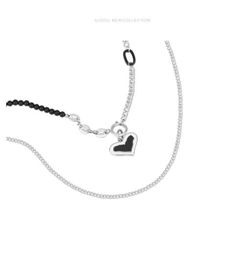 AJIDOU創意個性ネックレスハート型ペンダントネックチェーンクリスマス新年プレゼント