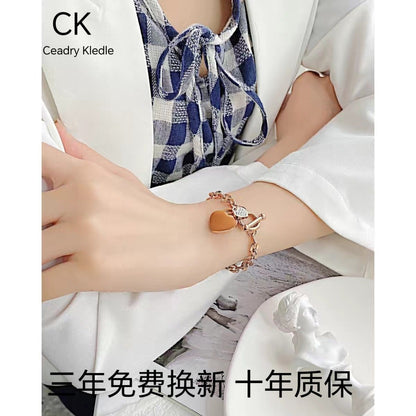 Ceadry kledle ファッションinsハート色落ちしない個性OT学生ブレスレット女性彼女へバレンタインプレゼント