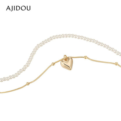 AJIDOU春夏ファッショントレンドハートネックレスチェーンins贈り物