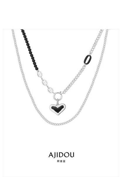 AJIDOU創意個性ネックレスハート型ペンダントネックチェーンクリスマス新年プレゼント