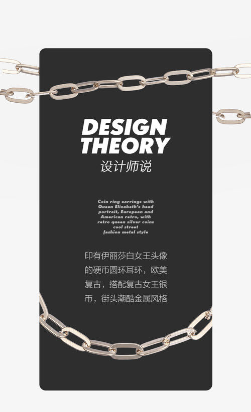 AJIDOU 金属シリーズ二重重ね式女王硬貨ネックレスペンダント二重鎖骨チェーン