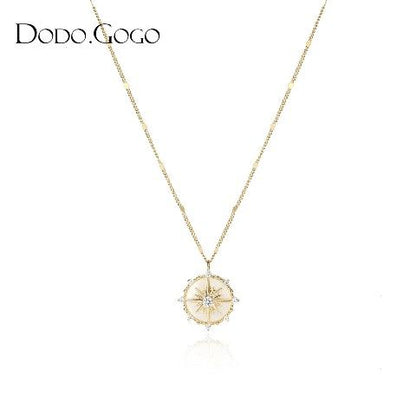 DODOGOGO八芒星羅針盤ペンダントネックレス女性高級感デザイン気質鎖骨チェーンネックチェーン