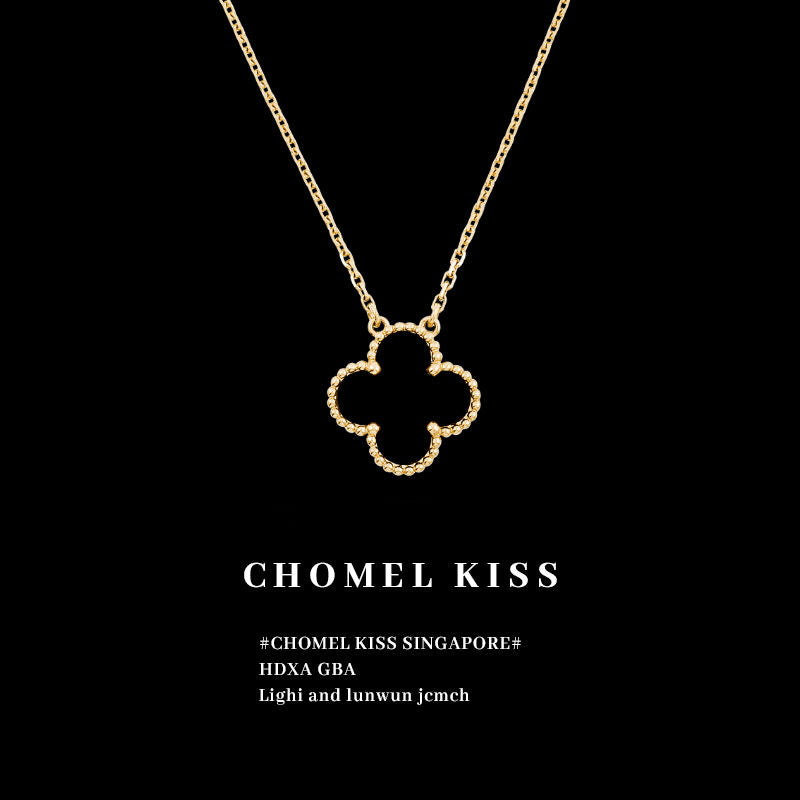 Chomel Kiss贅沢高級ラッキー四つ葉クローバー女性ネックレス