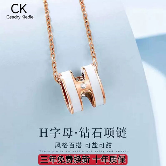 Ceadry kledle Hアルファベット女性ネックレス色落ちないファッション鎖骨チェーン彼女プレゼント