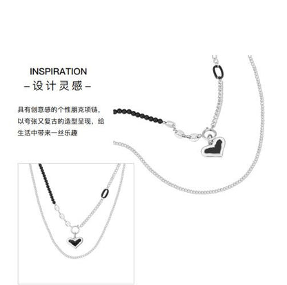 AJIDOU創意個性ネックレスハート型ペンダントネックチェーンクリスマス新年プレゼント