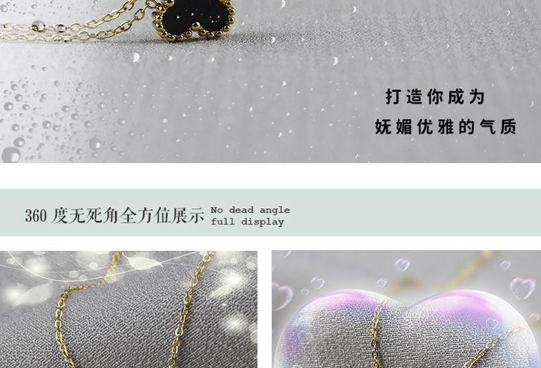 Chomel Kiss贅沢高級ラッキー四つ葉クローバー女性ネックレス