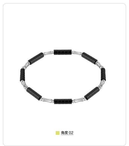 AJIDOU 925シルバーシンプルブレスレットプレゼントブラック+シルバー