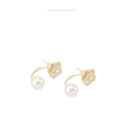 AJIDOU 椿の花シリーズ真珠のイヤリング贈り物