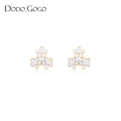 DODOGOGO花パールイヤリング女性ファッションピアス