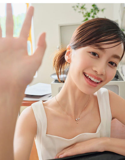 AJIDOU925シルバー甘くてかわいいリボンネックレス贈り物