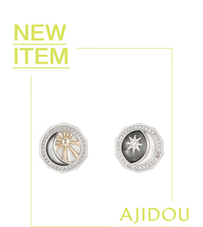 AJIDOU日食月影ファッションアシンメトリーピアス軽量贅沢ピアス贈り物