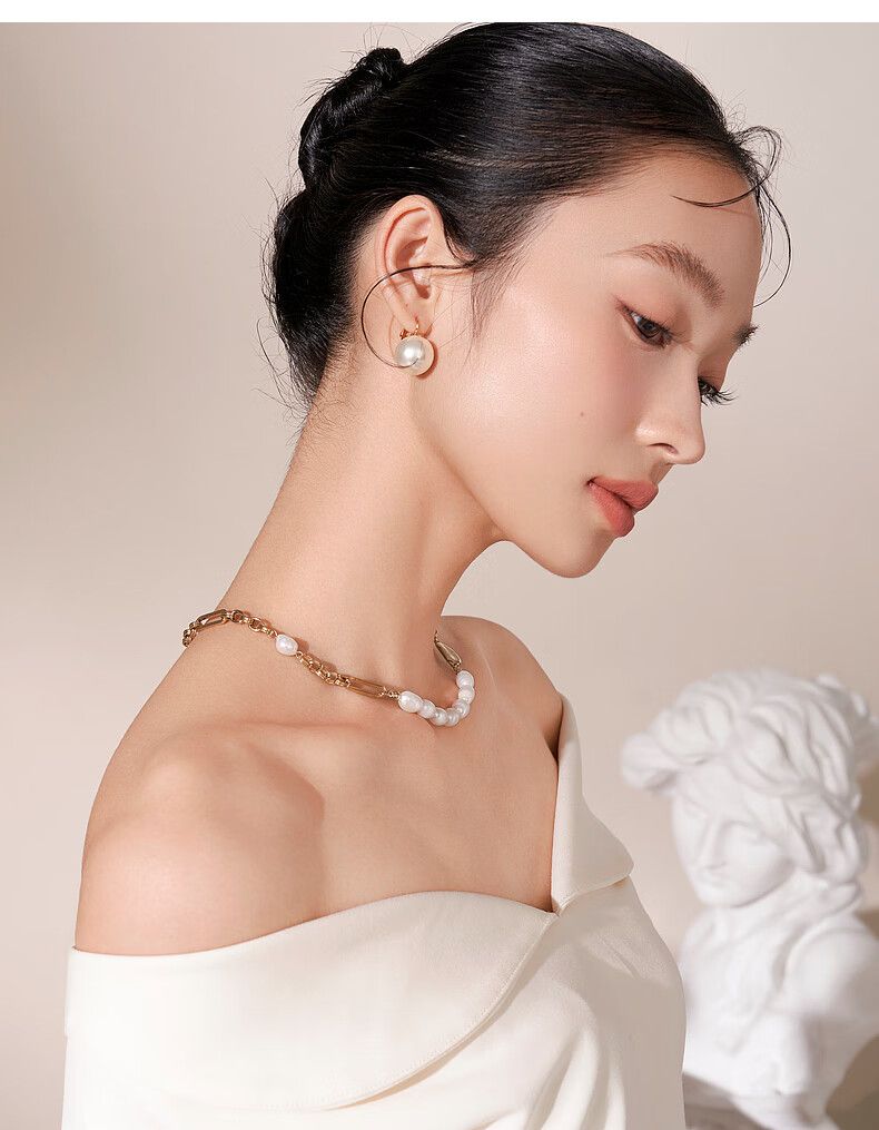 AJIDOUレトロエレガントな真珠ピアス女性高級感デザイン贈り物