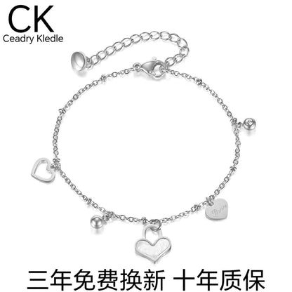 Ceadry kledle レディー ファッションins風おしゃれブレスレットハート貝殻色落ちしない手飾り