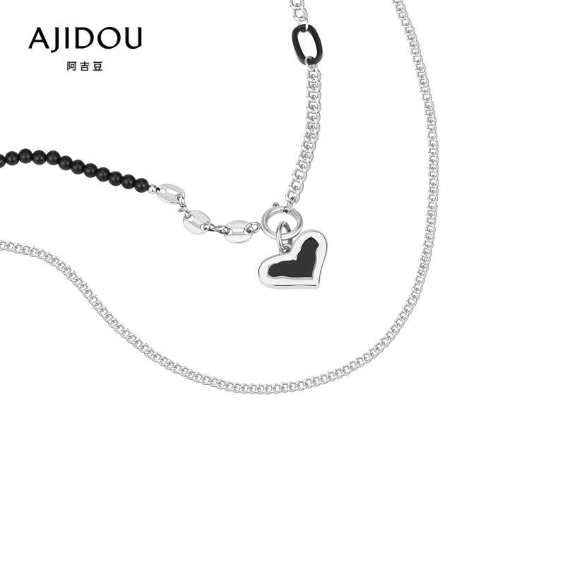 AJIDOU創意個性ネックレスハート型ペンダントネックチェーンクリスマス新年プレゼント