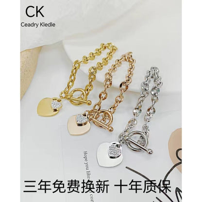 Ceadry kledle ファッションinsハート色落ちしない個性OT学生ブレスレット女性彼女へバレンタインプレゼント