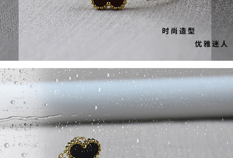 Chomel Kiss贅沢高級ラッキー四つ葉クローバー女性ネックレス