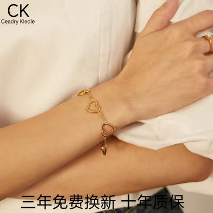 Ceadry kledle 透かし彫りハートブレスレット欧米個性INS風バレンタイン プレゼント