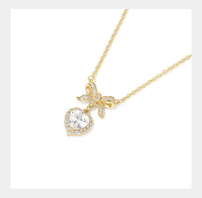 DODOGOGO リンクルジルコンサイドリング925シルバーネックレスレディース高級感ネックチェーン2024夏新作