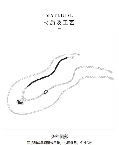 AJIDOU創意個性ネックレスハート型ペンダントネックチェーンクリスマス新年プレゼント