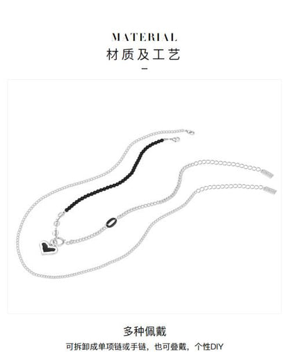 AJIDOU創意個性ネックレスハート型ペンダントネックチェーンクリスマス新年プレゼント