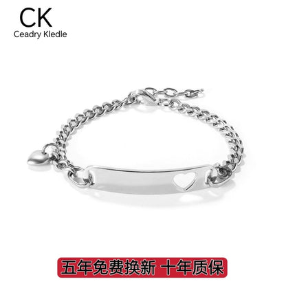 Ceadry kledle 新型シンプルおしゃれ色落ちしない透かし彫りハートレディース女子学生ブレスレット