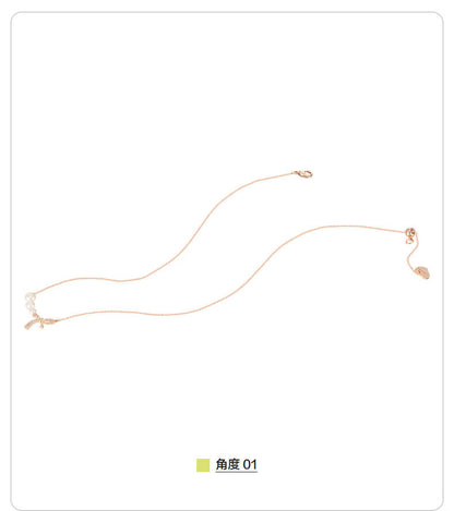AJIDOUお洒落甘いネックレスリボンパール高級感鎖骨チェーンギフト