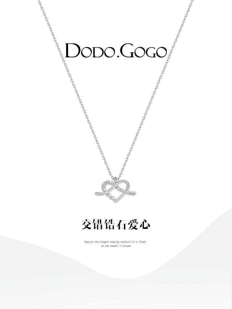 DODOGOGOジルコンハートネックレス高級感シンプル鎖骨チェーン2024新作ネックレス