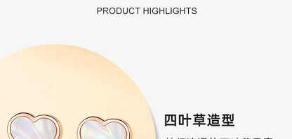 VANA四つ葉クローバー純銀ピアス軽量贅沢気質誕生日プレゼント